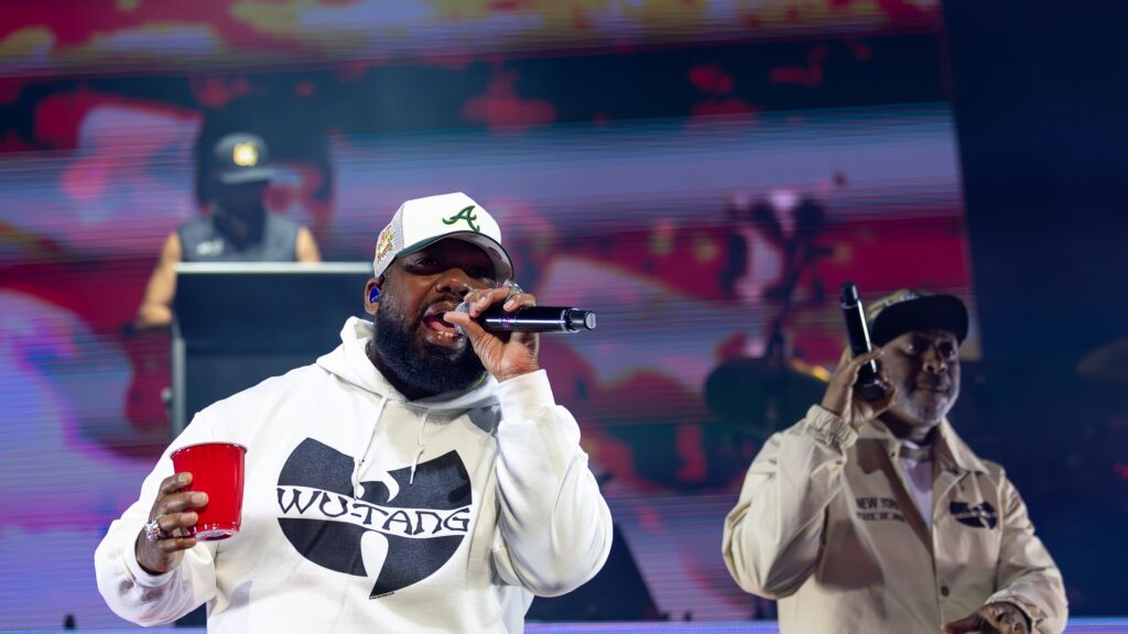 Members of Wu-Tang Clan performing at Rod Laver Arena