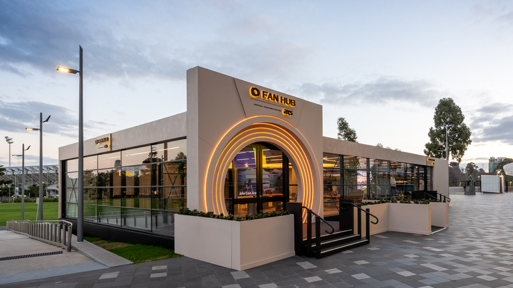 Fan Hub ticketing and merchandise facility at Melbourne Park.